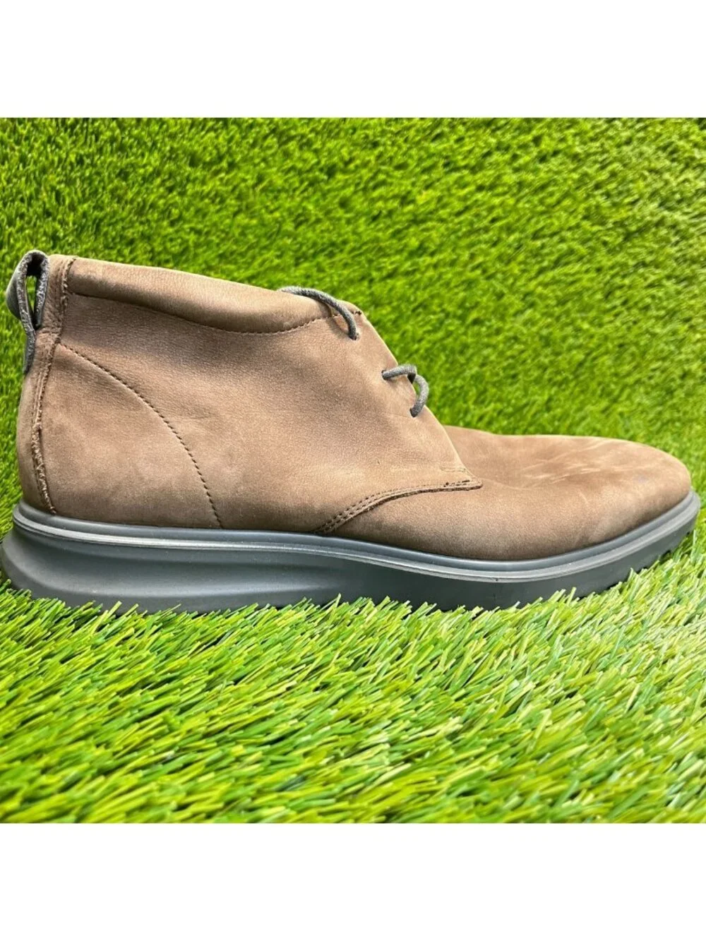 Ecco CS20 Hybrid Mens Size 8-8.5 Brown Classic Plain Toe Leather Chukka Boots